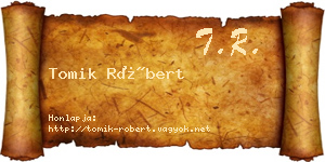 Tomik Róbert névjegykártya